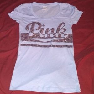 Pastel PINK Victoria's Secret Sequin T-Shirt
